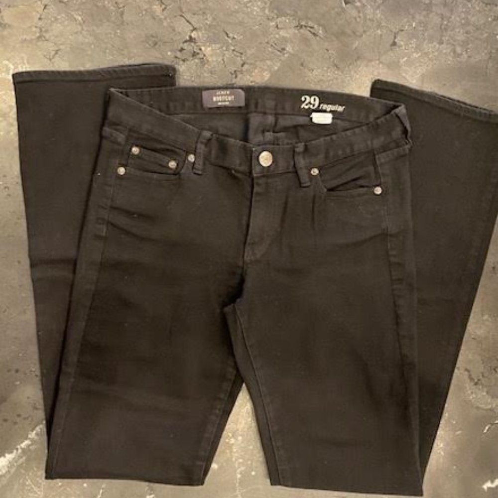 Women’s JCREW Bootcut 5-Pocket Black Denim Jean, Size 29 Regular